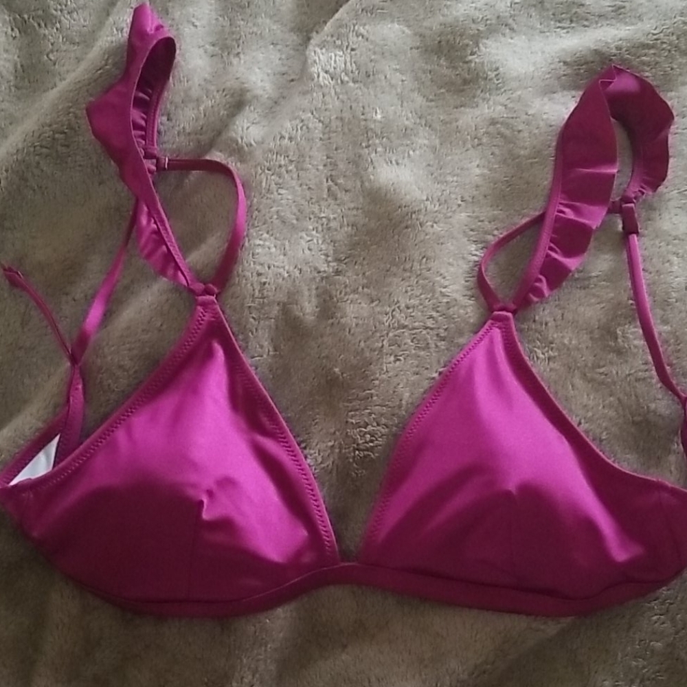 Pink medium purple bathing suit top. Never worn